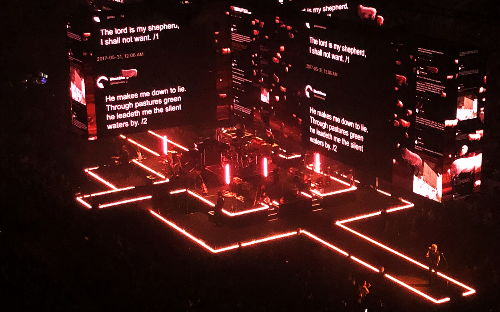 Roger Waters on stage at TD Garden in Boston